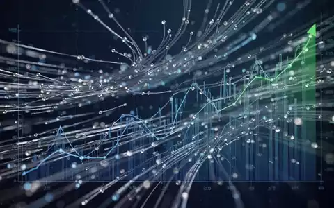 Abstrakte Darstellung von digitalen Datenströmen und Finanzgraphen, die Investitionen und Wachstum im Kommunikationssektor symbolisieren. - Foto: über boerse-global.de