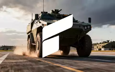 Ein modernes Militärfahrzeug von Rheinmetall, möglicherweise ein gepanzerter Transporter, auf einem Truppenübungsplatz. - Foto: über boerse-global.de