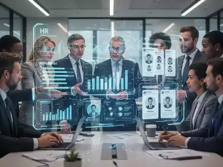 Eine Gruppe von Fachleuten arbeitet in einem modernen Büro zusammen, um Personalengpässe mithilfe von Technologie zu bewältigen. - Foto: über boerse-global.de