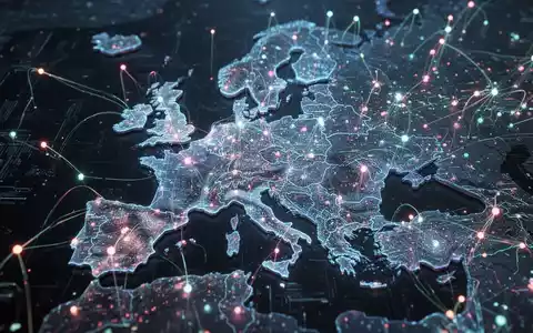 Eine stilisierte digitale Karte Europas, die durch leuchtende Datenströme und Knotenpunkte verbunden ist und technologische Souveränität symbolisiert. - Foto: über boerse-global.de