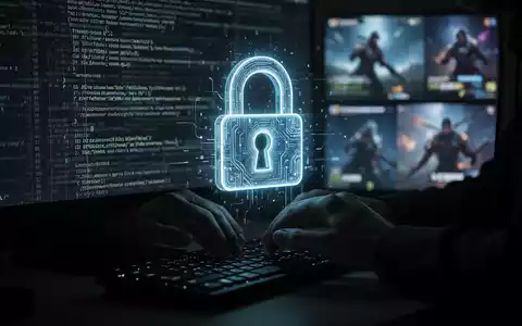 A shadowy figure's hands typing on a keyboard, with a glowing, ominous digital lock icon superimposed over the screen. - Foto: über boerse-global.de