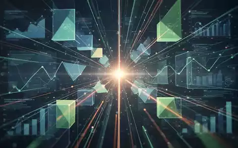 Abstrakte Darstellung von Priorisierung im Projektmanagement mit leuchtenden geometrischen Formen und Datenfluss-Elementen. - Foto: über boerse-global.de