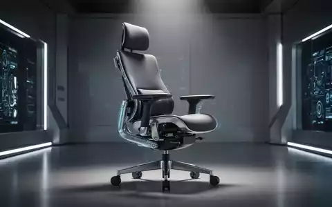Ein moderner, ergonomischer Bürostuhl in einem minimalistischen, high-tech Büroambiente mit sanfter, fokussierter Beleuchtung. - Foto: über boerse-global.de