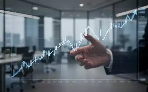 Ein stilisierter, absteigender Aktienchart über einer modernen Büroumgebung, der eine gebremste Sektorentwicklung symbolisiert. - Foto: über boerse-global.de