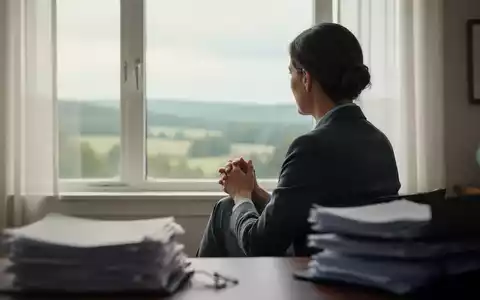Eine Therapeutin steht nachdenklich vor einem Fenster und blickt auf eine ruhige Landschaft, die Ruhe und Selbstreflexion symbolisiert. - Foto: über boerse-global.de