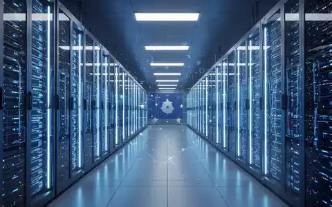 A secure, futuristic European data center with glowing blue server racks, representing cloud and AI sovereignty. - Foto: über boerse-global.de