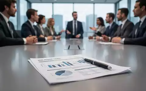 Ein moderner Konferenztisch mit einem Dokument, das Finanzdiagramme und einen Stift zeigt, im Hintergrund verschwommen Geschäftsleute. - Foto: über boerse-global.de