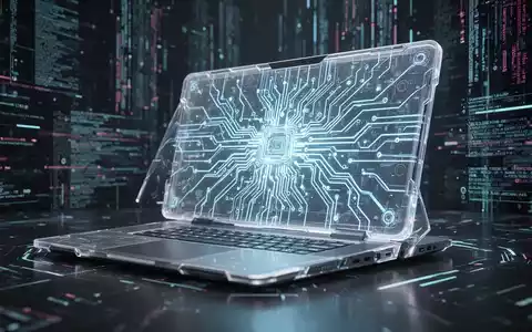 A close-up of a futuristic laptop with glowing internal AI components, symbolizing advanced computing and artificial intelligence integration. - Foto: über boerse-global.de