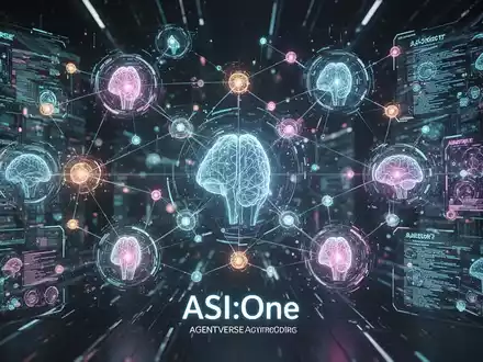 Ein futuristisches digitales Interface zeigt ein Netzwerk miteinander verbundener KI-Agenten und holografische Datenströme. - Foto: über boerse-global.de