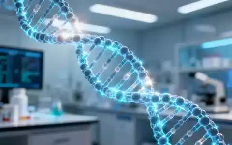 Eine Nahaufnahme einer DNA-Struktur, die vor einem verschwommenen pharmazeutischen Laborhintergrund leuchtet und eine bevorstehende FDA-Entscheidung symbolisiert. - Foto: über boerse-global.de