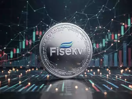 A digital stablecoin, FIUSD, with the Fiserv logo, surrounded by blockchain lines and financial data, symbolizing growth. - Foto: über boerse-global.de