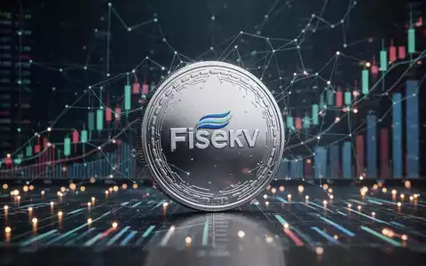 A digital stablecoin, FIUSD, with the Fiserv logo, surrounded by blockchain lines and financial data, symbolizing growth. - Foto: über boerse-global.de