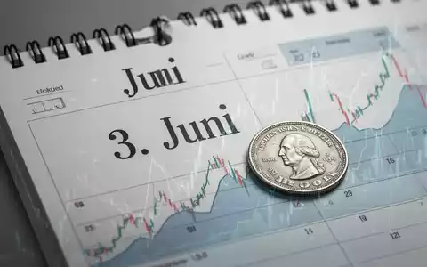 Ein Kalenderblatt zeigt den 3. Juni, überlagert von Finanzdiagrammen und einer US-Dollarmünze, symbolisiert Ex-Tag-Datum und Dividende. - Foto: über boerse-global.de