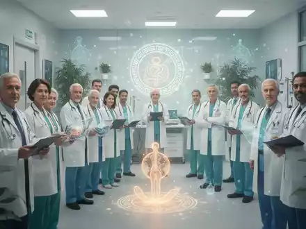 Gesundheitsexperten in einer modernen Klinik, die traditionelle und komplementäre Medizin symbolisiert, mit einem Fokus auf Integration und Innovation. - Foto: über boerse-global.de