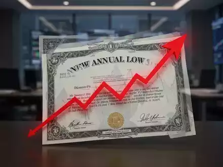 Ein abstraktes Finanzdokument mit einem roten Abwärtspfeil, der ein neues Jahrestief der Focuslight Technologies A Aktie symbolisiert. - Foto: über boerse-global.de