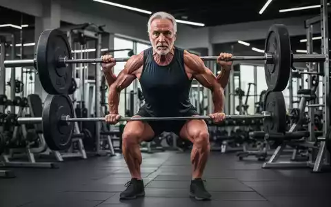 Eine muskulöse Person über 50 Jahre führt ein intensives Krafttraining im Fitnessstudio durch, das Stärke und Vitalität zeigt. - Foto: über boerse-global.de