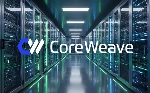 Ein futuristischer Serverraum mit leuchtenden blauen und grünen Lichtern, der Hochleistungs-Computing-Server zeigt. - Foto: über boerse-global.de