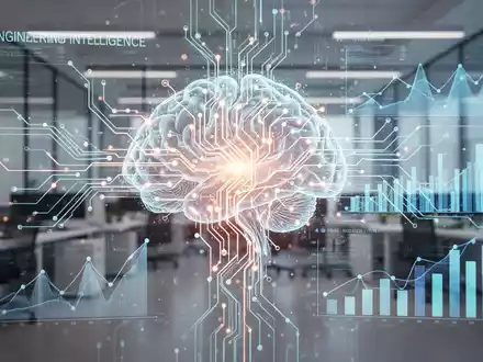A glowing neural network with digital graphs and charts, representing AI engineering intelligence and data flow in a modern tech environment. - Foto: über boerse-global.de