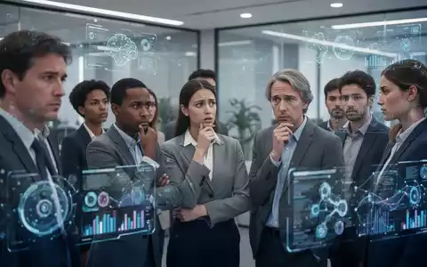 Employees in a modern office, some looking at digital interfaces, representing the impact of AI on the workplace and employee experience. - Foto: über boerse-global.de