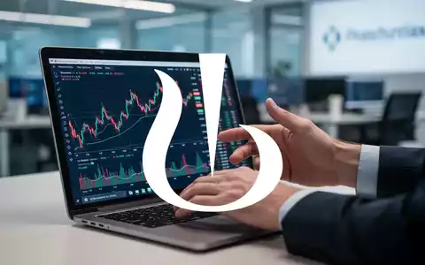 Hände eines Finanzanalysten über einem Laptop mit Aktiencharts, im Hintergrund ein modernes Büro. - Foto: über boerse-global.de