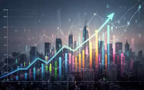 Eine stilisierte Grafik zeigt einen aufsteigenden Finanzchart, der in eine moderne Stadtlandschaft übergeht und Wirtschaftswachstum symbolisiert. - Foto: über boerse-global.de