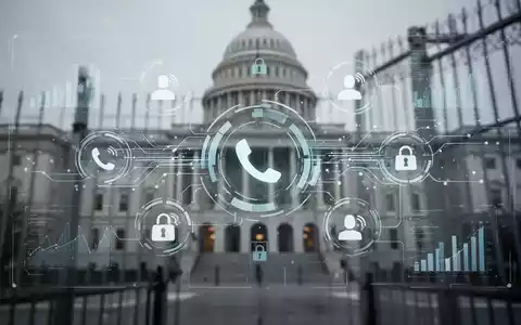 A secure digital interface with call queue icons, representing the Microsoft Teams Queues app for GCC High. - Foto: über boerse-global.de