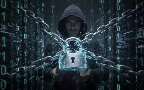 Ein aufgebrochenes digitales Vorhängeschloss mit einer zerbrochenen Kette symbolisiert einen Datenmissbrauch und Phishing-Betrug. - Foto: über boerse-global.de