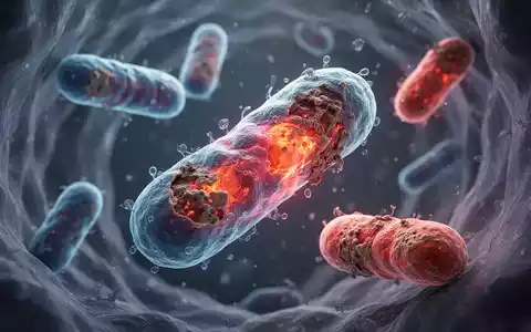 Mikroskopische Darstellung gesunder und beschädigter Mitochondrien in einer Zelle, die zelluläre Abwehr und Regeneration symbolisiert. - Foto: über boerse-global.de