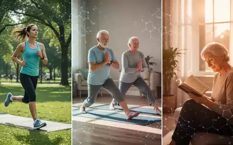 Verschiedene Menschen unterschiedlichen Alters, die gesunde Aktivitäten ausüben, wie Joggen, Yoga und Lesen, symbolisieren Demenzprävention. - Foto: über boerse-global.de