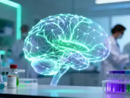Abstrakte Darstellung von künstlicher Intelligenz in einem modernen Laborumfeld, symbolisiert die neue KI-Leitung bei Evotec. - Foto: über boerse-global.de