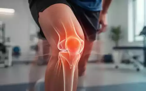 Ein Nahaufnahme-Bild eines Knies, das durch leichte Bewegungsunschärfe Bewegung andeutet, in einem modernen Physiotherapie-Setting. - Foto: über boerse-global.de