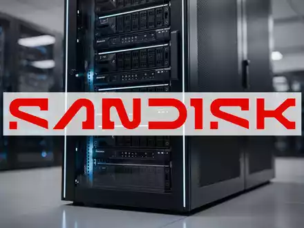 Ein Server-Rack mit blauen Lichtern, das Technologie und schnelles Wachstum darstellt. - Foto: über boerse-global.de