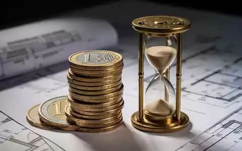 Nahaufnahme von deutschen Euro-Münzen neben einer Sanduhr, mit unscharfen Dokumenten im Hintergrund, symbolisiert finanzielle Reformen. - Foto: über boerse-global.de