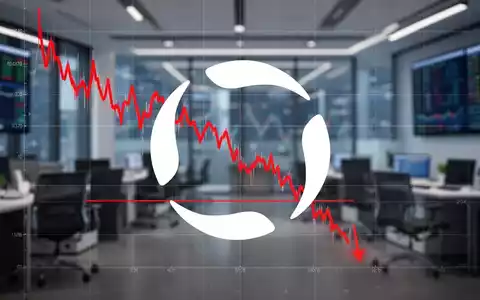 Eine Finanzgrafik zeigt einen fallenden Aktienkurs, der 5 Prozent unter dem 50-Tage-Durchschnitt liegt. - Foto: über boerse-global.de