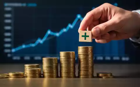 Eine Hand platziert einen Block mit einem Pluszeichen auf einem Stapel von Finanzblöcken und Münzen, mit einem unscharfen Diagramm im Hintergrund. - Foto: über boerse-global.de