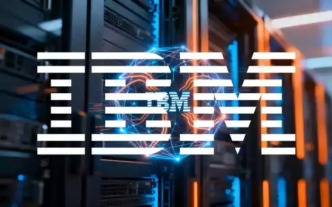 Eine futuristische, leuchtende KI-Schnittstelle, die Watsonx darstellt, vor einem modernen Rechenzentrum mit Server-Racks. - Foto: über boerse-global.de