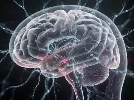 Nahaufnahme eines leuchtenden neuronalen Netzwerks oder einer Gehirnillustration mit subtilen elektrischen Impulsen, die Vagusnerv-Stimulation symbolisieren. - Foto: über boerse-global.de