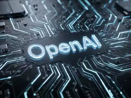 A stylized circuit board with 'OpenAI' integrated, representing the company's IPO and public market debut. - Foto: über boerse-global.de