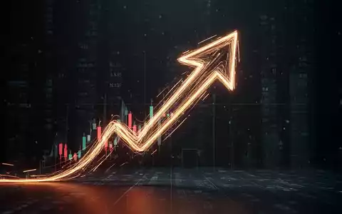 Ein stilisierter, leuchtender Pfeil zeigt steil nach oben, um einen starken Kursanstieg zu symbolisieren, vor dunklem Hintergrund. - Foto: über boerse-global.de