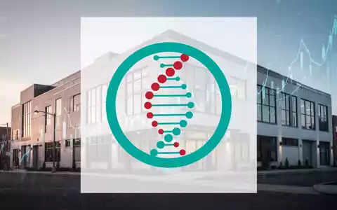 Modernes Industriegebäude in Bridgeport, Connecticut, mit angedeuteter Finanzgrafik. Repräsentiert Investition von Mainz Biomed. - Foto: über boerse-global.de