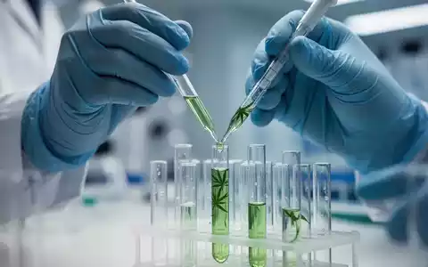 Nahaufnahme der Hände eines Wissenschaftlers, der eine grüne Flüssigkeit in einem Labor in ein Reagenzglas pipettiert. - Foto: über boerse-global.de