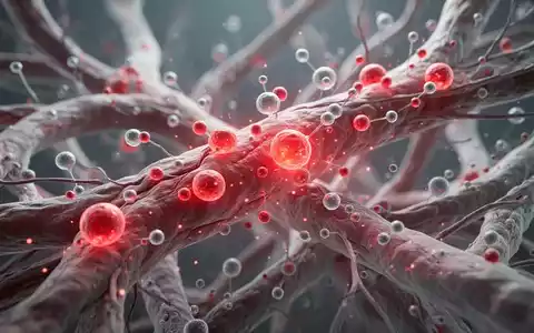 Nahaufnahme von Herzmuskelzellen mit leuchtend roten Entzündungsmarkern und winzigen therapeutischen Molekülen, die sie angreifen. - Foto: über boerse-global.de