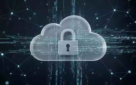 A stylized cloud icon with a padlock, symbolizing data security and restricted access. Digital data streams flow through the cloud. - Foto: über boerse-global.de
