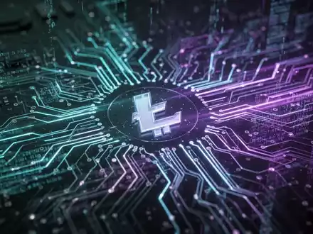 Futuristisches Schaltbild mit leuchtenden Datenströmen, die Smart Contracts und eine virtuelle Maschine symbolisieren. - Foto: über boerse-global.de