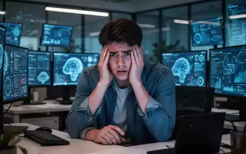 Eine junge Person der Generation Z wirkt gestresst an einem Schreibtisch in einem modernen Büro, umgeben von Bildschirmen. - Foto: über boerse-global.de
