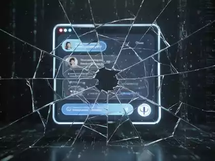 A stylized, glowing geometric AI interface with fragmented lines, symbolizing a system outage or technical failure. - Foto: über boerse-global.de