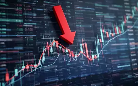 Roter Pfeil zeigt nach unten durch einen digitalen Aktienchart mit negativem Trend, symbolisiert den Kursrückgang der Zscaler Aktie. - Foto: über boerse-global.de
