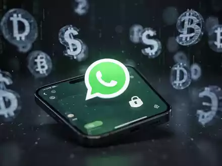 Ein Smartphone-Bildschirm mit einem WhatsApp-ähnlichen Logo und einem Plus-Symbol, im Hintergrund verschwommene Währungssymbole. - Foto: über boerse-global.de