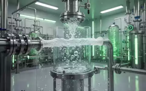 Nahaufnahme eines industriellen Membranfiltrationssystems, das grünen Wasserstoff erzeugt, mit einer modernen Chemieanlage im Hintergrund. - Foto: über boerse-global.de