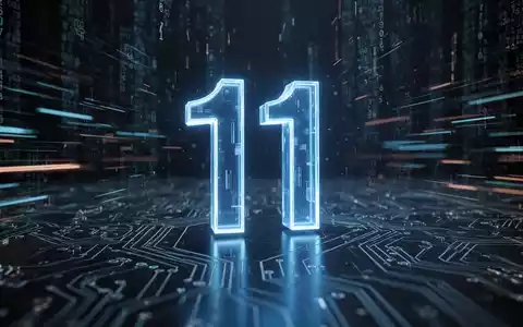 A stylized, glowing blue '11' icon on a dark, reflective digital surface, surrounded by subtle, fast-moving data streams. - Foto: über boerse-global.de